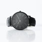 Men's Black Watch with Jet Black Genuine Leather Strap