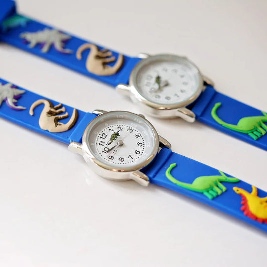 Kids Engraved 3D Dinosaur Watch - Blue