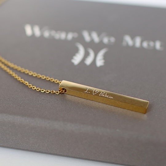 Vertical Bar Necklace - Silver, Gold, Rose Gold