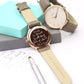 Women's Architēct Blanc Watch with Light Grey Genuine Leather Strap