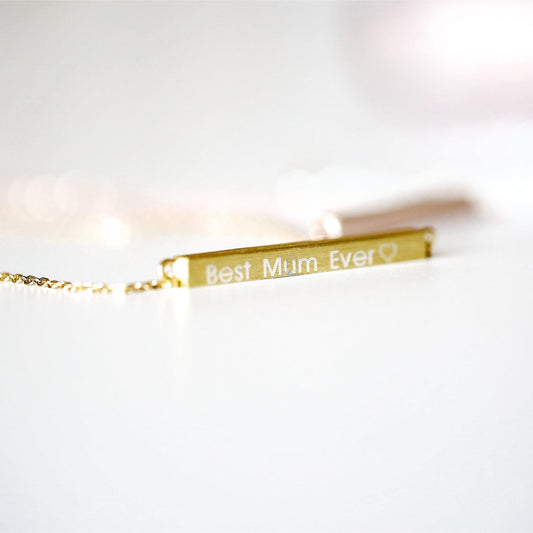 Personalised Horizontal Bar Necklace - Gold, Silver or Rose Gold