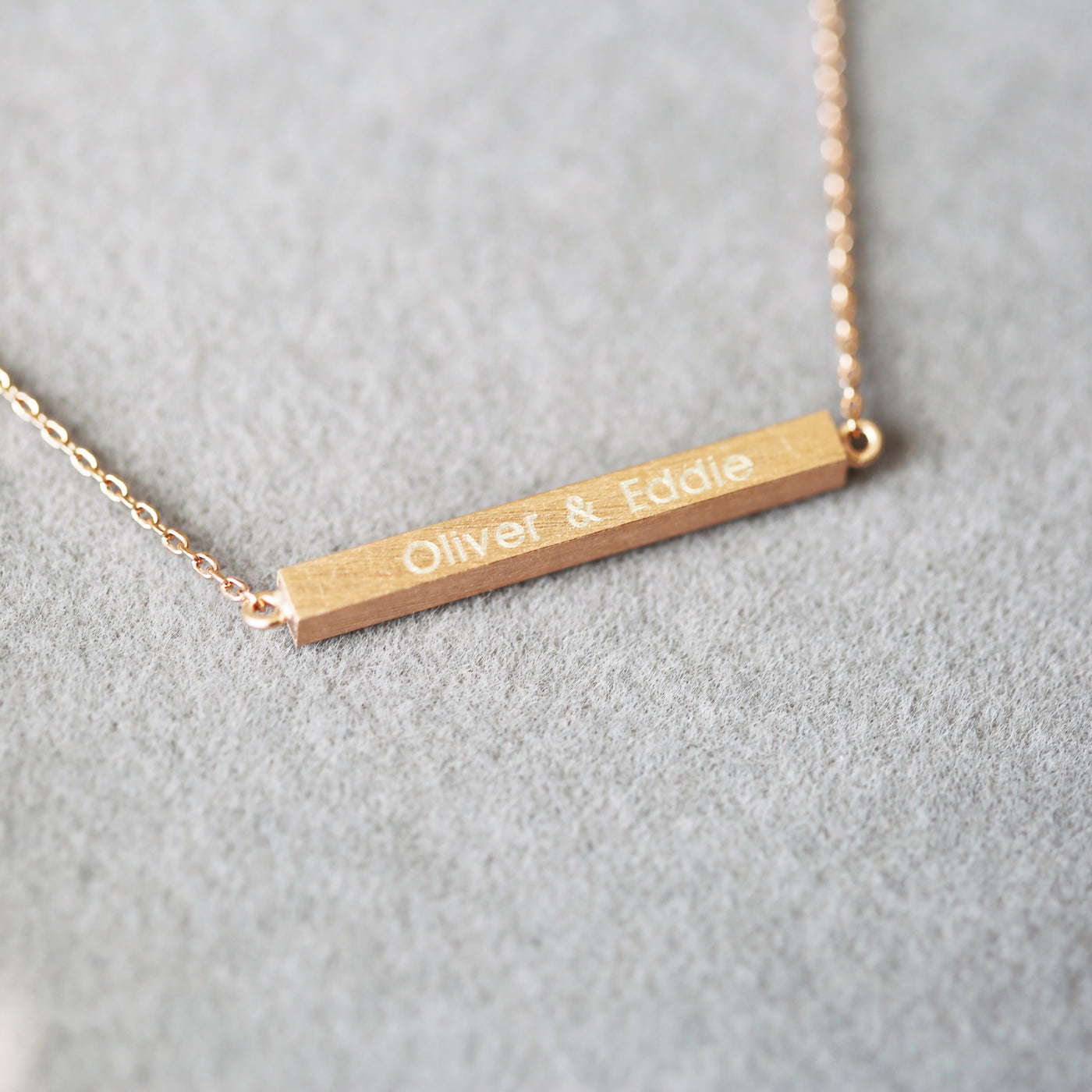 Personalised Horizontal Bar Necklace - Gold, Silver or Rose Gold