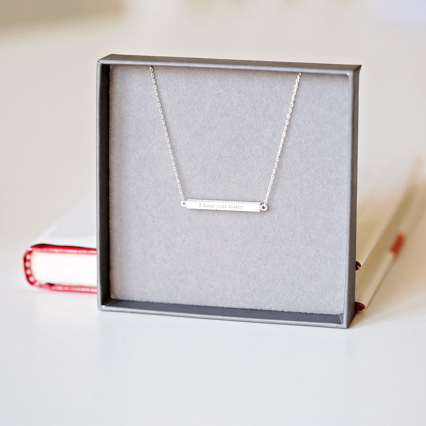 Personalised Horizontal Bar Necklace - Gold, Silver or Rose Gold