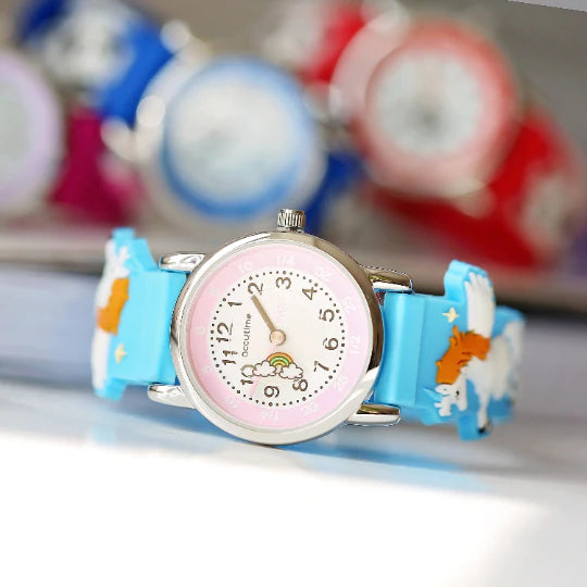 Kids Engraved 3D Unicorn Watch - Light Blue