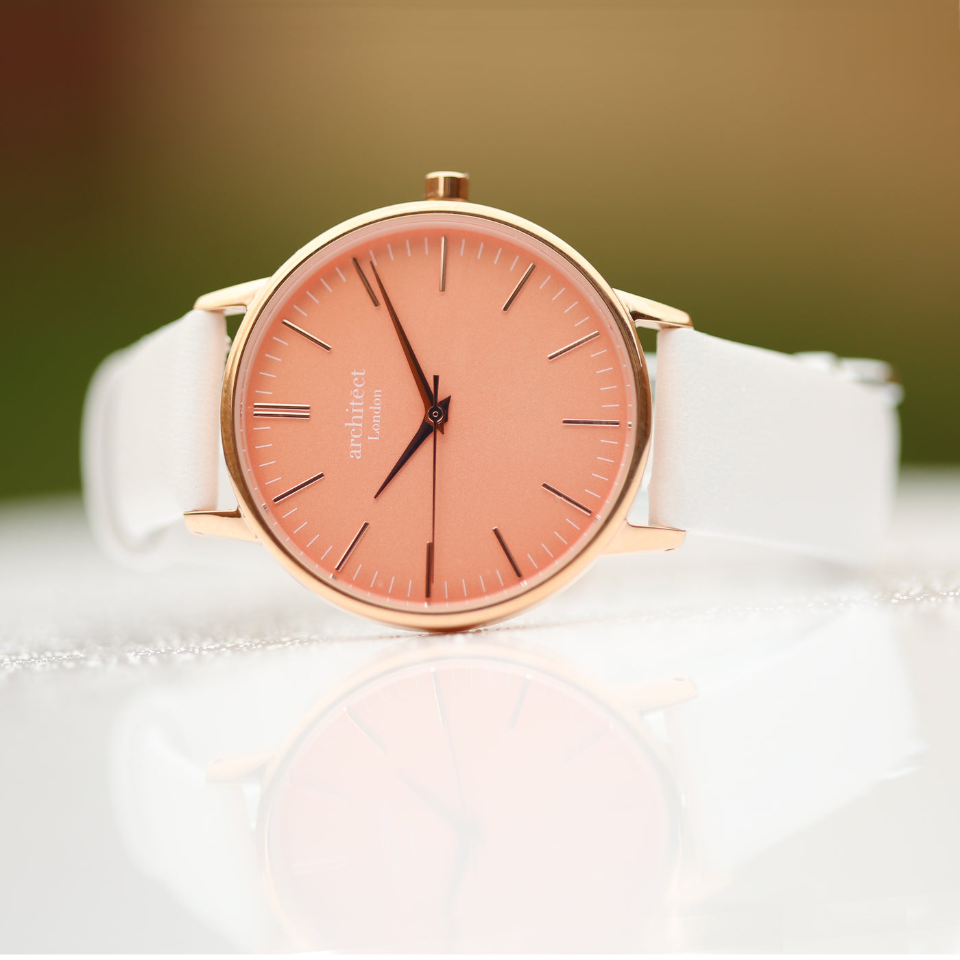 Women's Architēct Coral With White Leather Strap