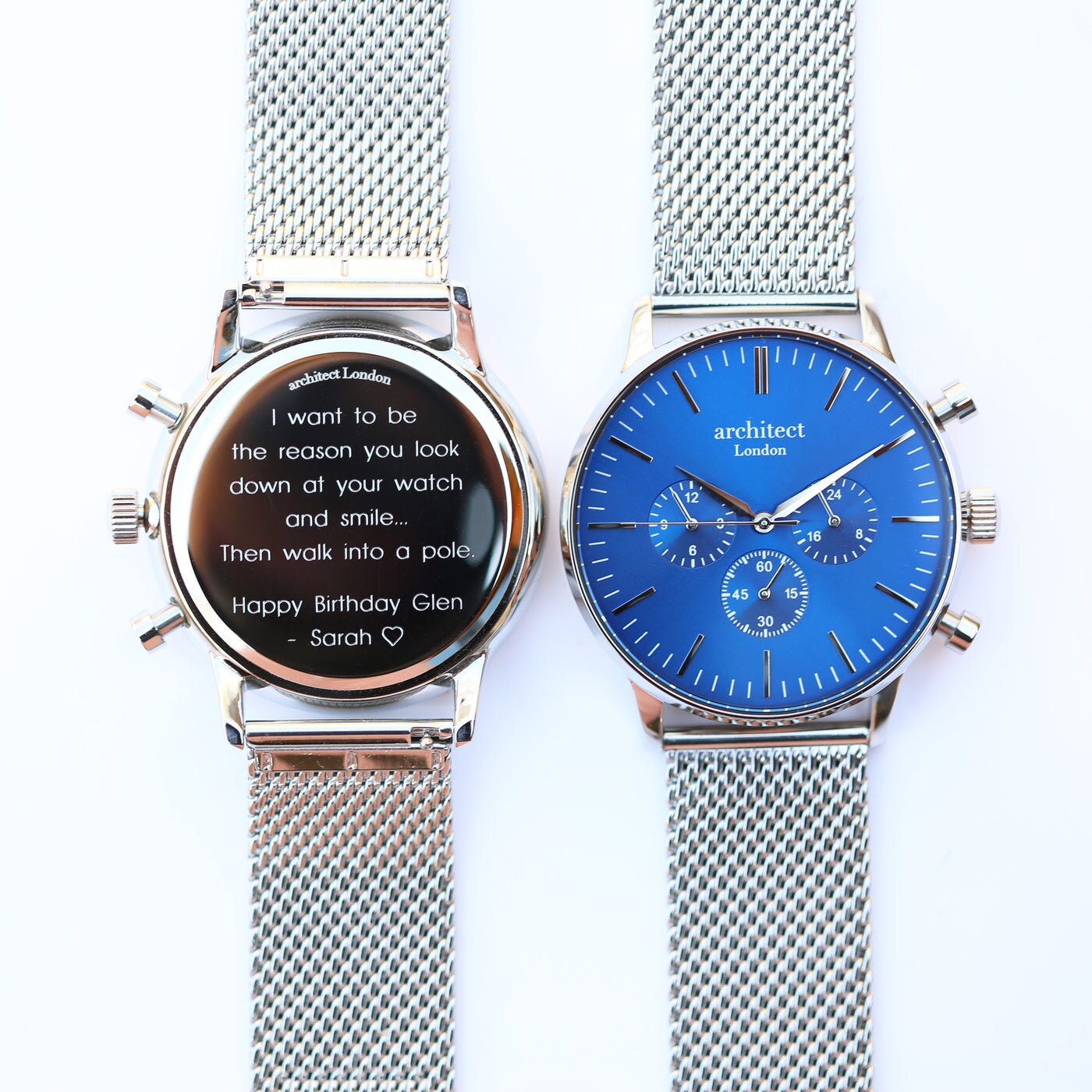 Men's Architect Motivator Watch in Deep Space Blue with Silver Mesh Strap