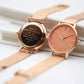 Women's Architēct Coral Watch with Rose Gold Mesh Strap