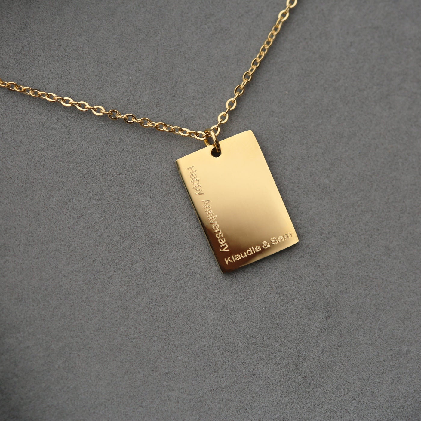 Rectangle Pendant Dazzle Necklace - Silver, Gold or Rose Gold