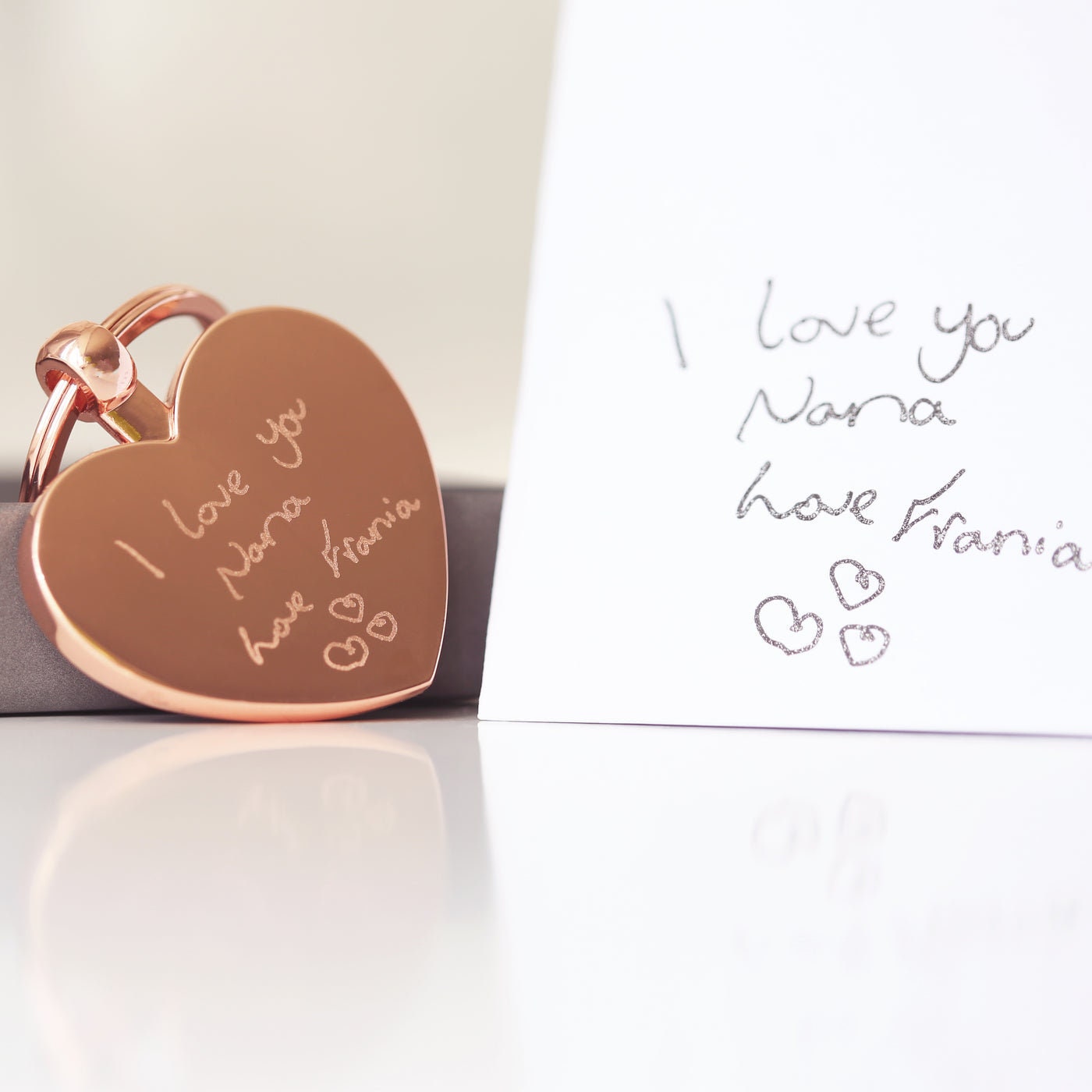 Hearts Forever Keyring With Handwriting Engraving