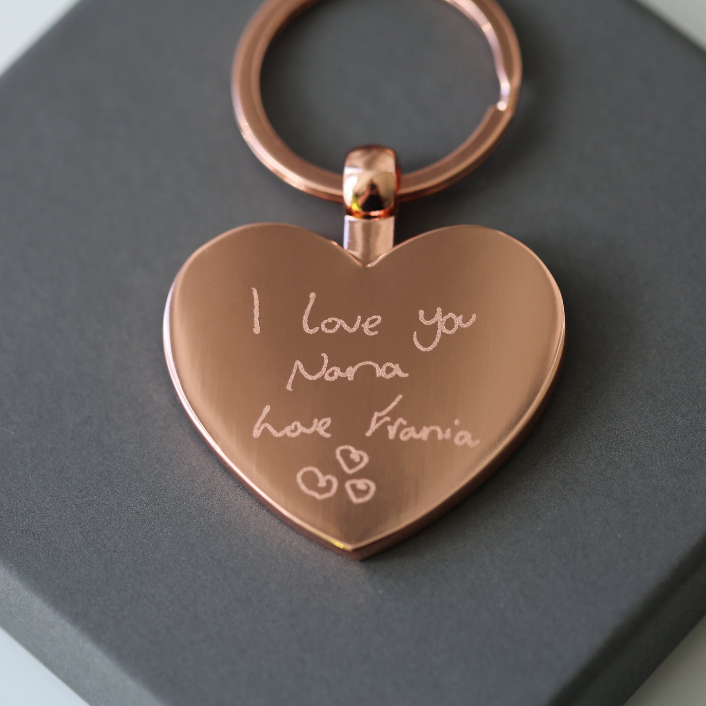 Hearts Forever Keyring With Handwriting Engraving