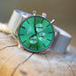 Men's Architect Motivator in Envy Green With Silver Mesh Strap