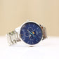 Men's Architect Apollo Blue Chronograph Moonphase Watch - Silver