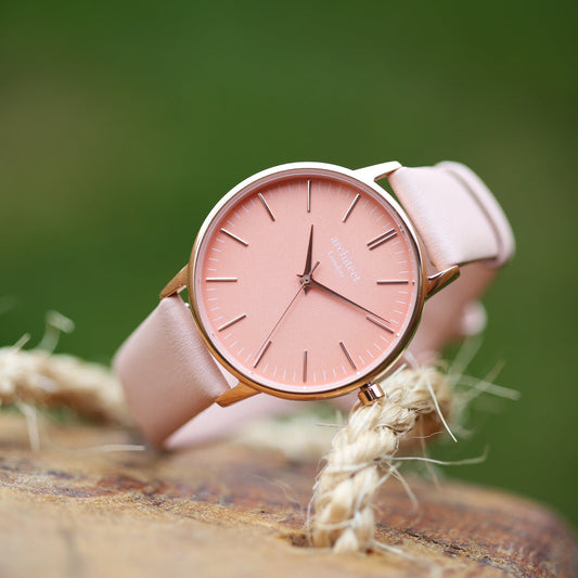 Women's Architēct Coral Watch with Light Pink Leather Strap