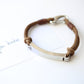 Men's Genuine Leather Tan Bracelet with Snap Lock Clasp