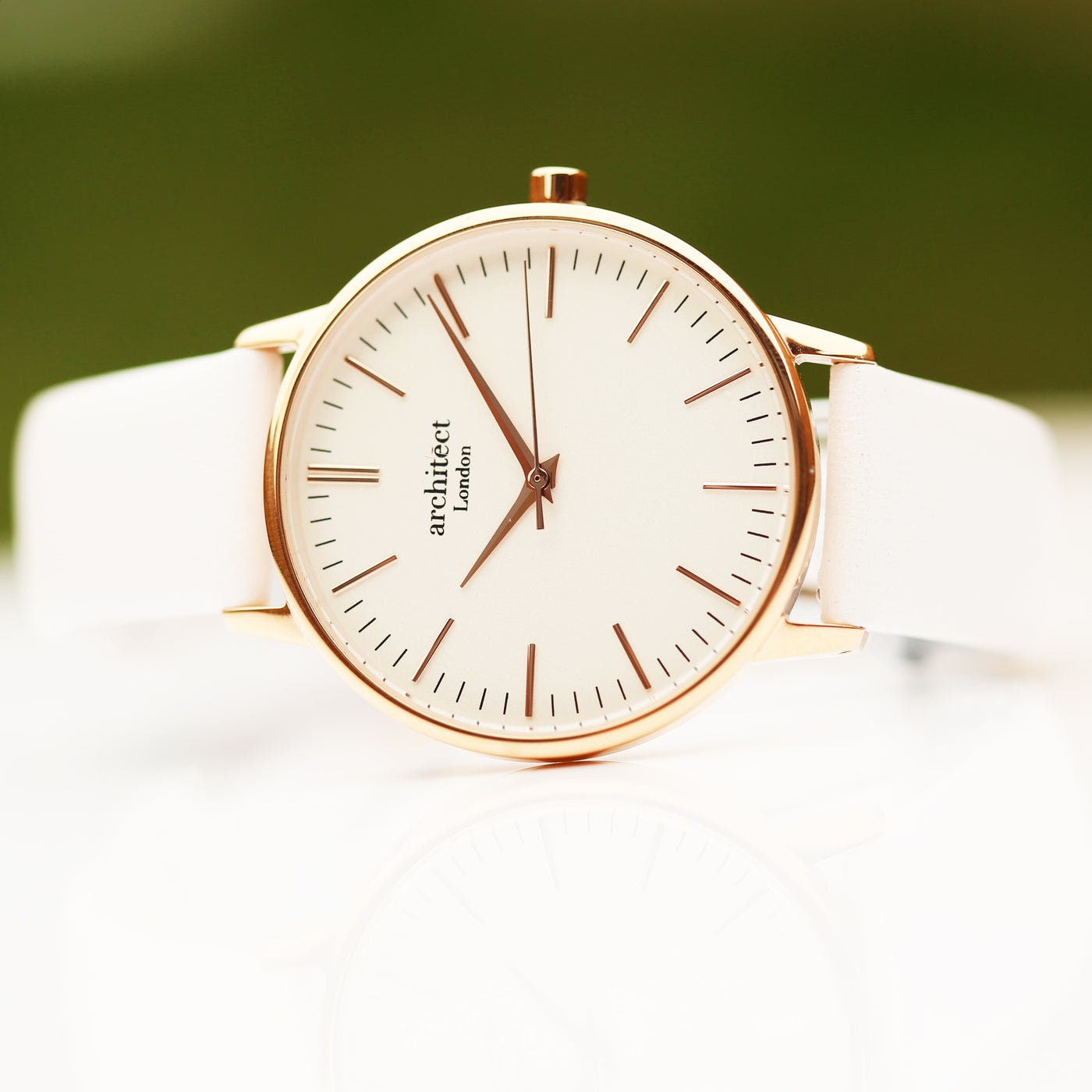 Women's Architēct Blanc Watch with White Leather Strap