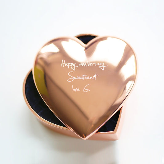 Rose Gold Heart Trinket Box