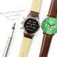 Men's Architect Motivator Wristwatch In Envy Green With Genuine Leather Walnut Strap