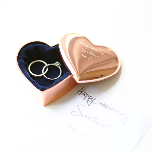 Rose Gold Heart Trinket Box