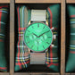 Men's Architect Motivator in Envy Green With Silver Mesh Strap