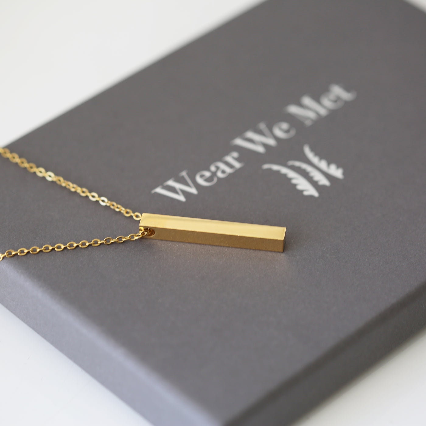 Vertical Bar Necklace - Silver, Gold, Rose Gold