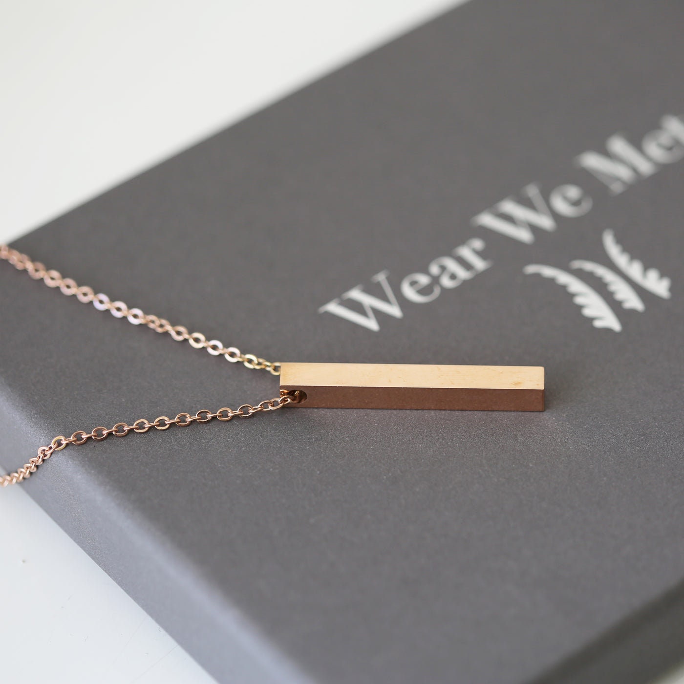 Vertical Bar Necklace - Silver, Gold, Rose Gold