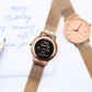 Women's Architēct Coral Watch with Rose Gold Mesh Strap