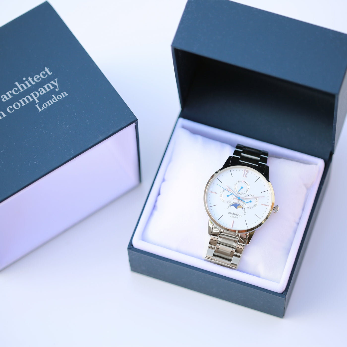 Men's Architect Apollo White Moonphase Watch