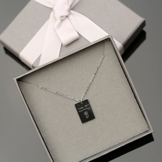 Rectangle Pendant Dazzle Necklace - Silver, Gold or Rose Gold