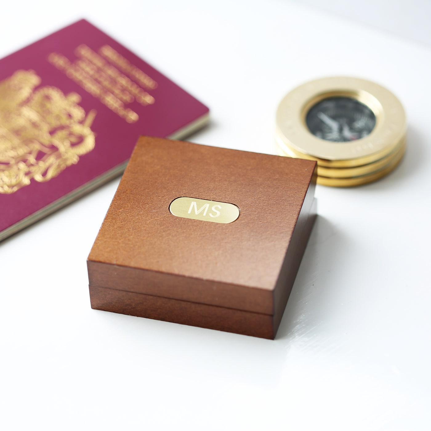 Personalised Compass with Engraved Mahogany Box