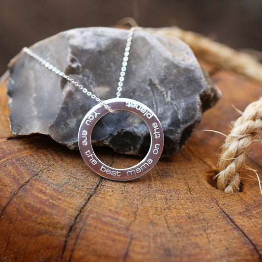 Sterling Silver Halo Necklace