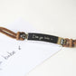 Men's Genuine Leather Tan Bracelet with Snap Lock Clasp