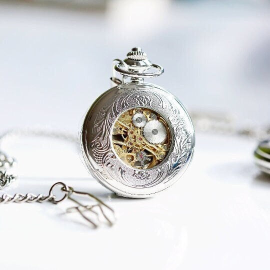 Roman Skeleton Pocket Watch